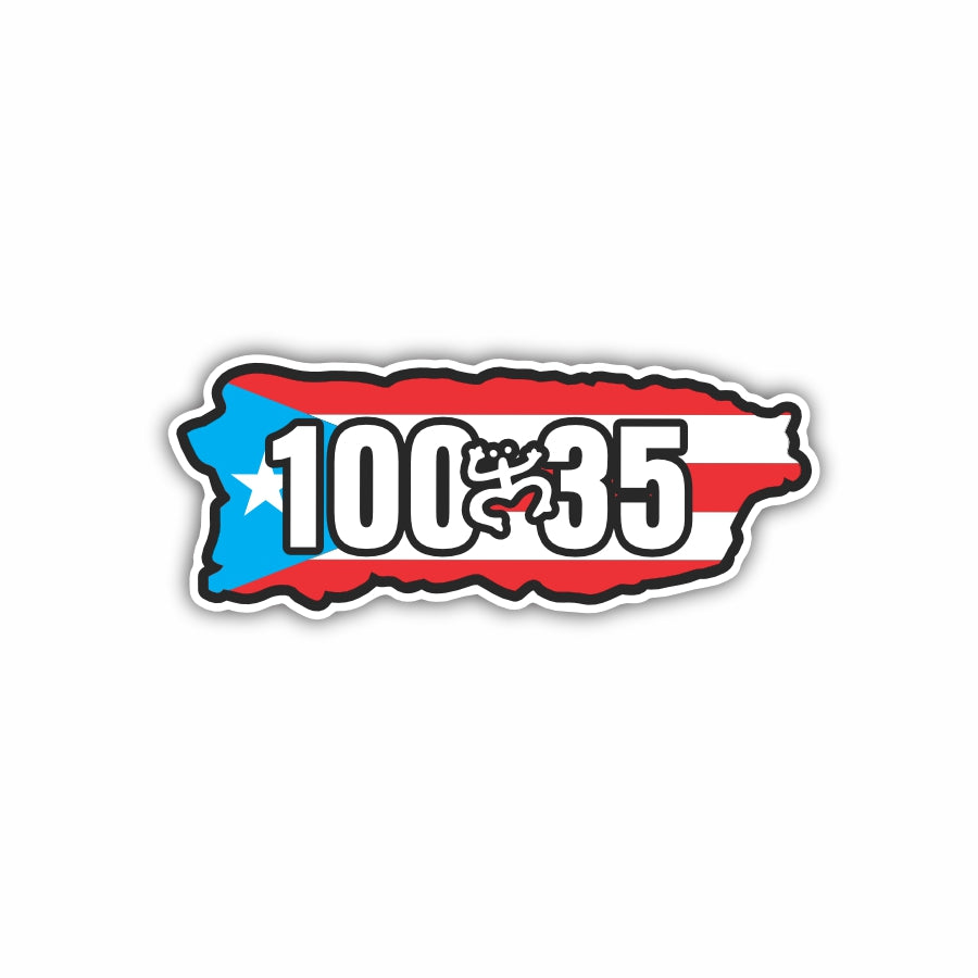 100 x 35 Puerto Rico Map Flag