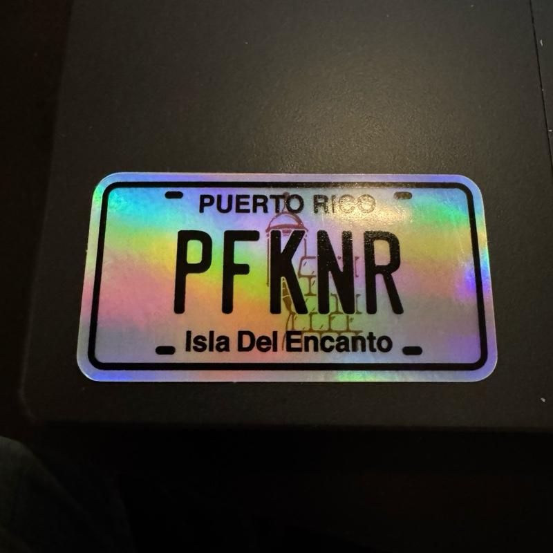 Puerto Rico License Plate Sticker Decal