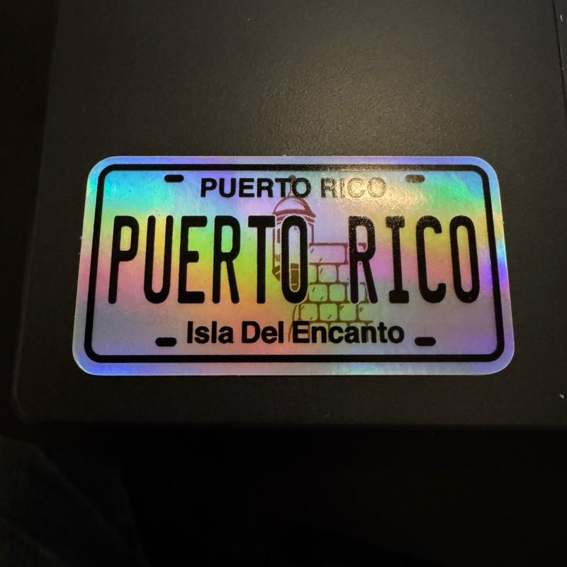 Puerto Rico License Plate Sticker Decal