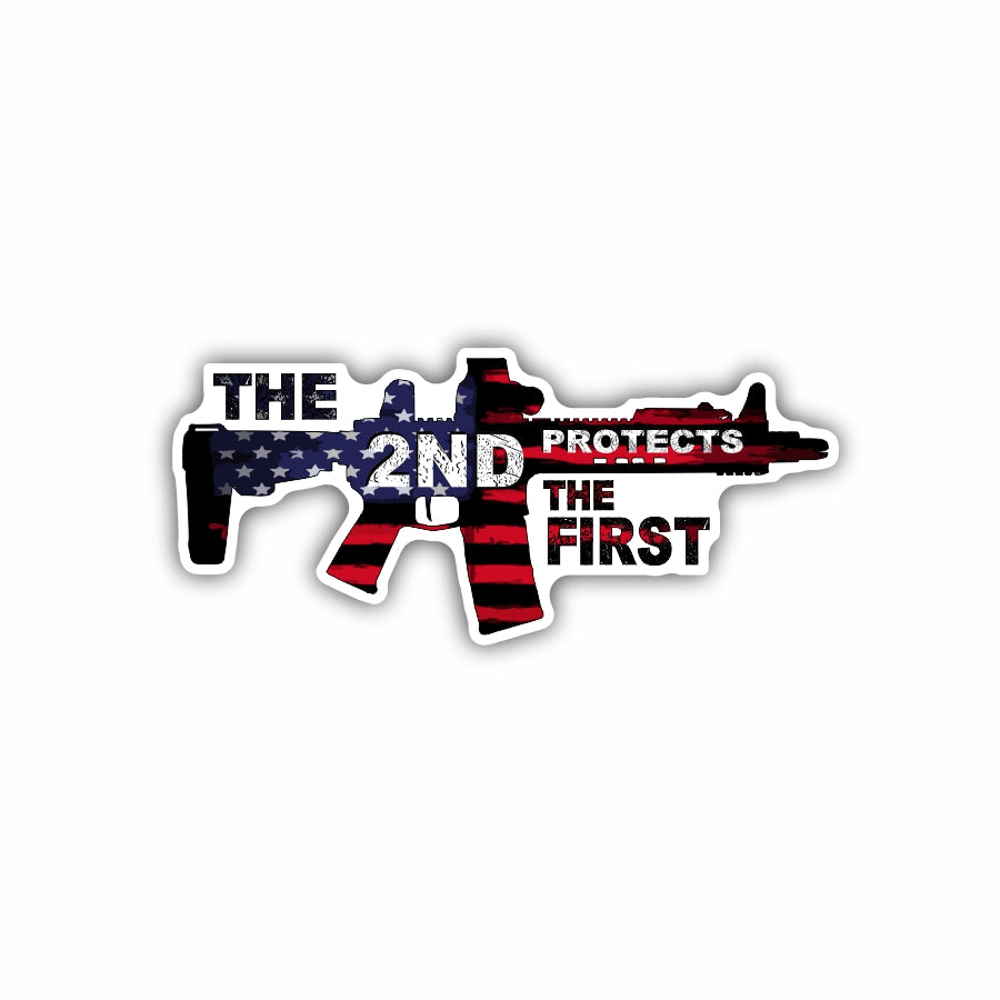 The Second Protects the First AR15 US Flag